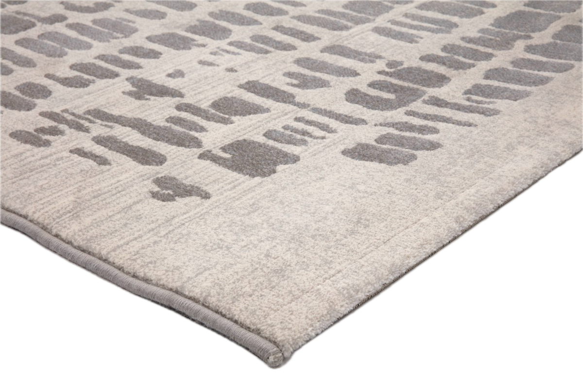 Tapis Acsento Papyrus Silver, détail de l'angle et du poil