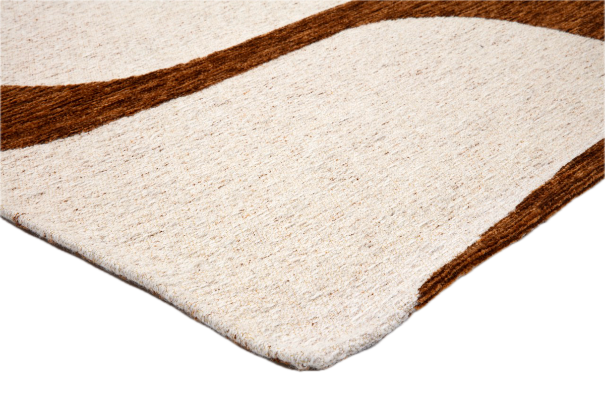 Tapis Acsento Swing Cognac, détail de l'angle et du poil