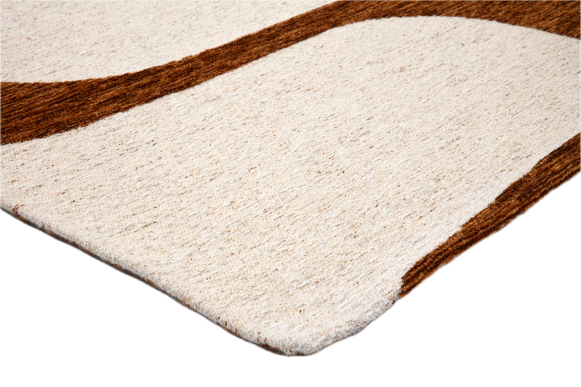 Tapis Acsento Swing Cognac, détail de l'angle et du poil
