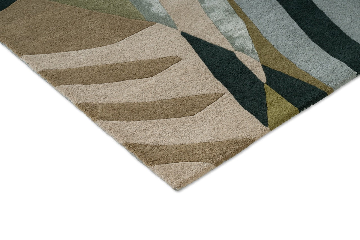 Tapis Harlequin Atelier Lagoon, détail de l'angle et du poil