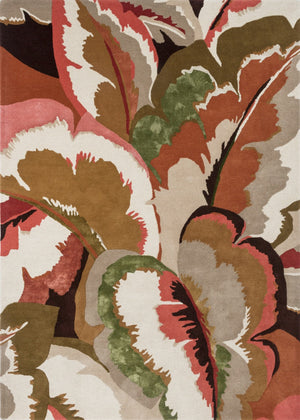 Harlequin Calathea Amber hand-tufted wool-viscose rug with vibrant floral pattern - modern luxury design