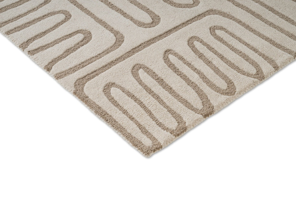 Tapis Harlequin Hollow Pebble, détail de l'angle et du poil