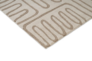 Tapis Harlequin Hollow Pebble, détail de l'angle et du poil