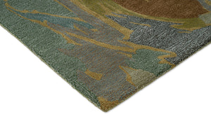 Tapis Harlequin Saltillo Forest, détail de l'angle et du poil