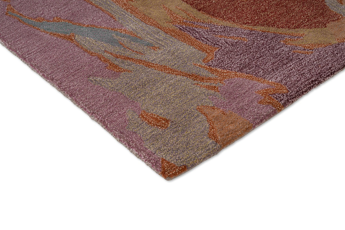 Tapis Harlequin Saltillo Rosewood, détail de l'angle et du poil
