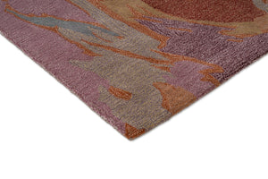 Tapis Harlequin Saltillo Rosewood, détail de l'angle et du poil
