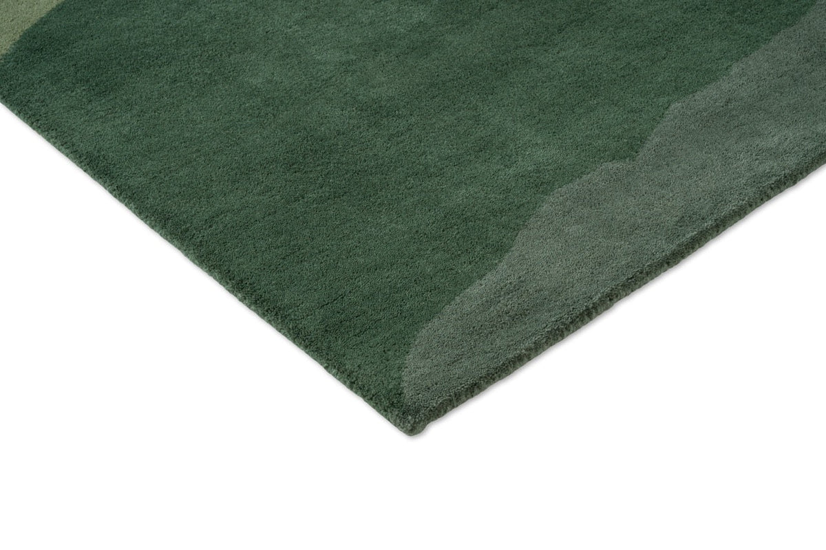 Tapis Harlequin Sedimentary Pine, détail de l'angle et du poil