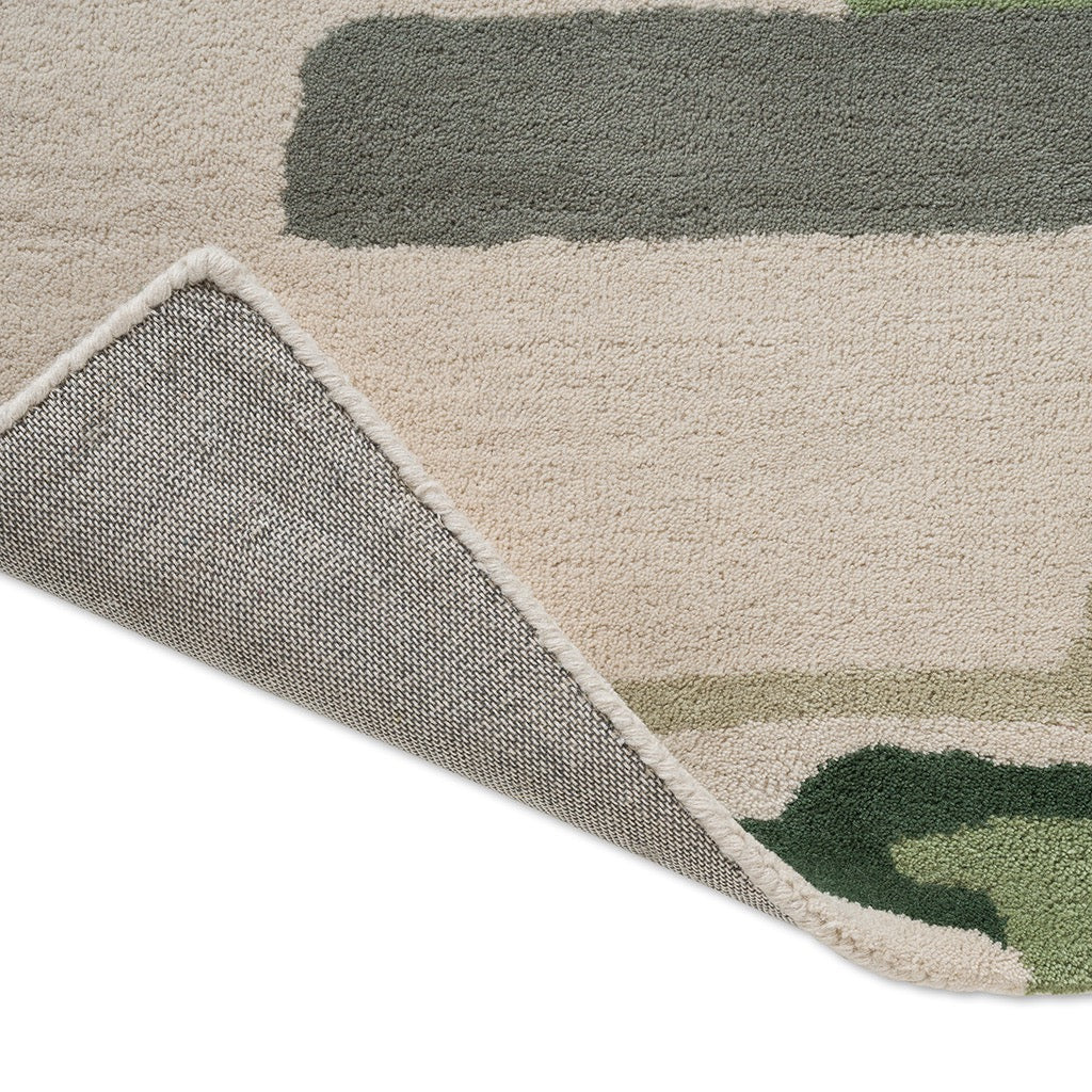 Tapis Harlequin Zeal Forest, détail de l'angle replié et du dos
