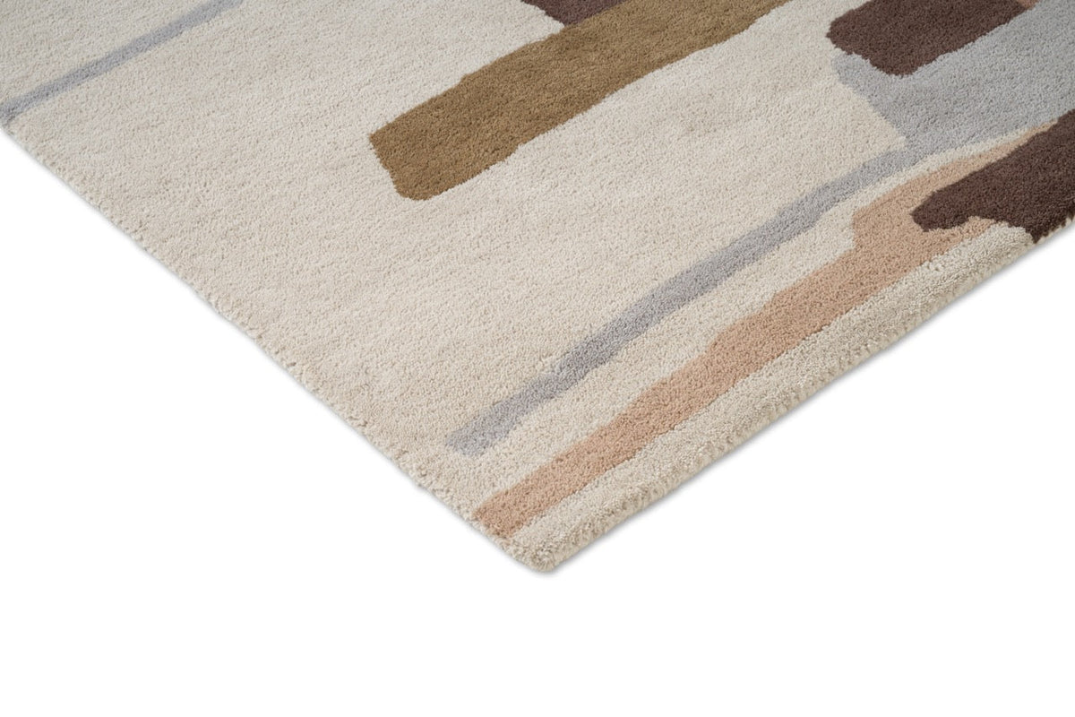 Tapis Harlequin Zeal Taupe, détail de l'angle et du poil