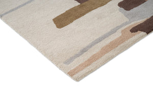 Tapis Harlequin Zeal Taupe, détail de l'angle et du poil