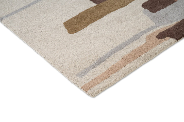 Tapis Harlequin Zeal Taupe, détail de l'angle et du poil
