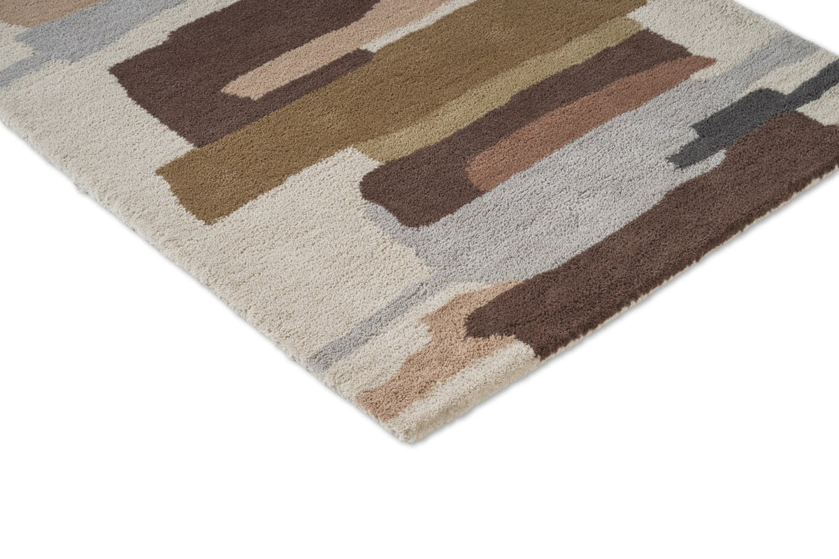 Tapis de couloir Harlequin Zeal Taupe, détail de l'angle et du poil