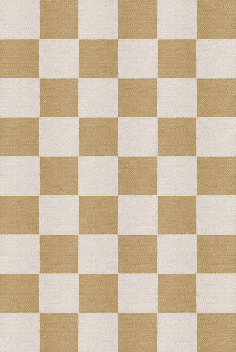 Layered Chess Flatweave Harvest Yellow