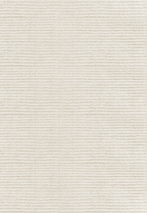 Tapis blanc cassé Layered Drift Wool Bone White, détail de la laine côtelée