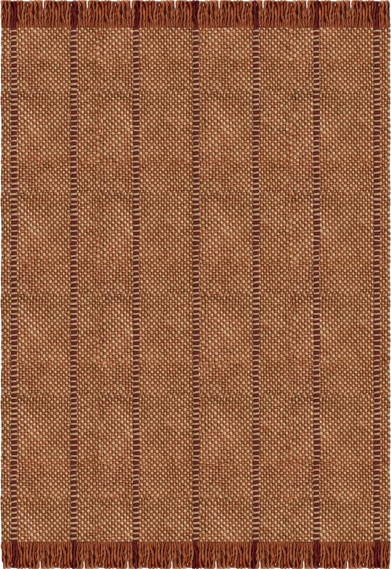 Tapis rouille Layered Cord Burgundy Rust, vue de dessus
