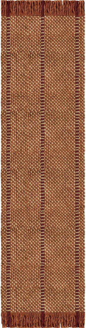 Tapis rouille Layered Cord Burgundy Rust, passage, vue de dessus