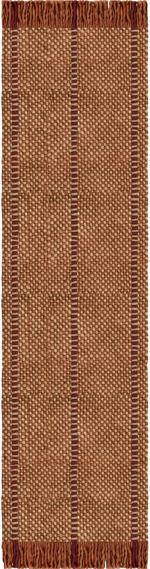 Tapis rouille Layered Cord Burgundy Rust, passage, vue de dessus