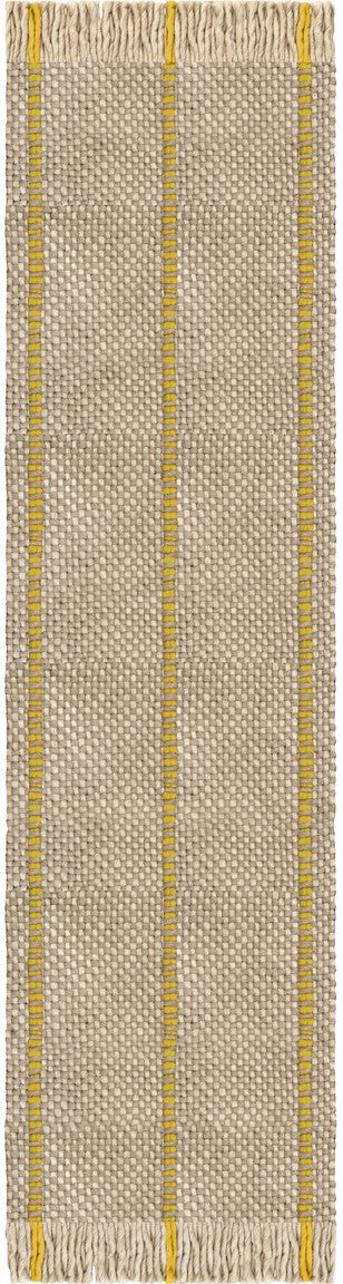 Tapis jaune et avoine Layered Cord Yellow Oatmeal, passage, vue de dessus