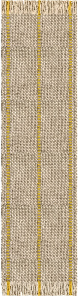 Tapis jaune et avoine Layered Cord Yellow Oatmeal, passage, vue de dessus