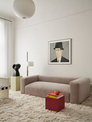  Layered Shaggy Oatmeal beige rug in modern living room - soft shaggy area rug