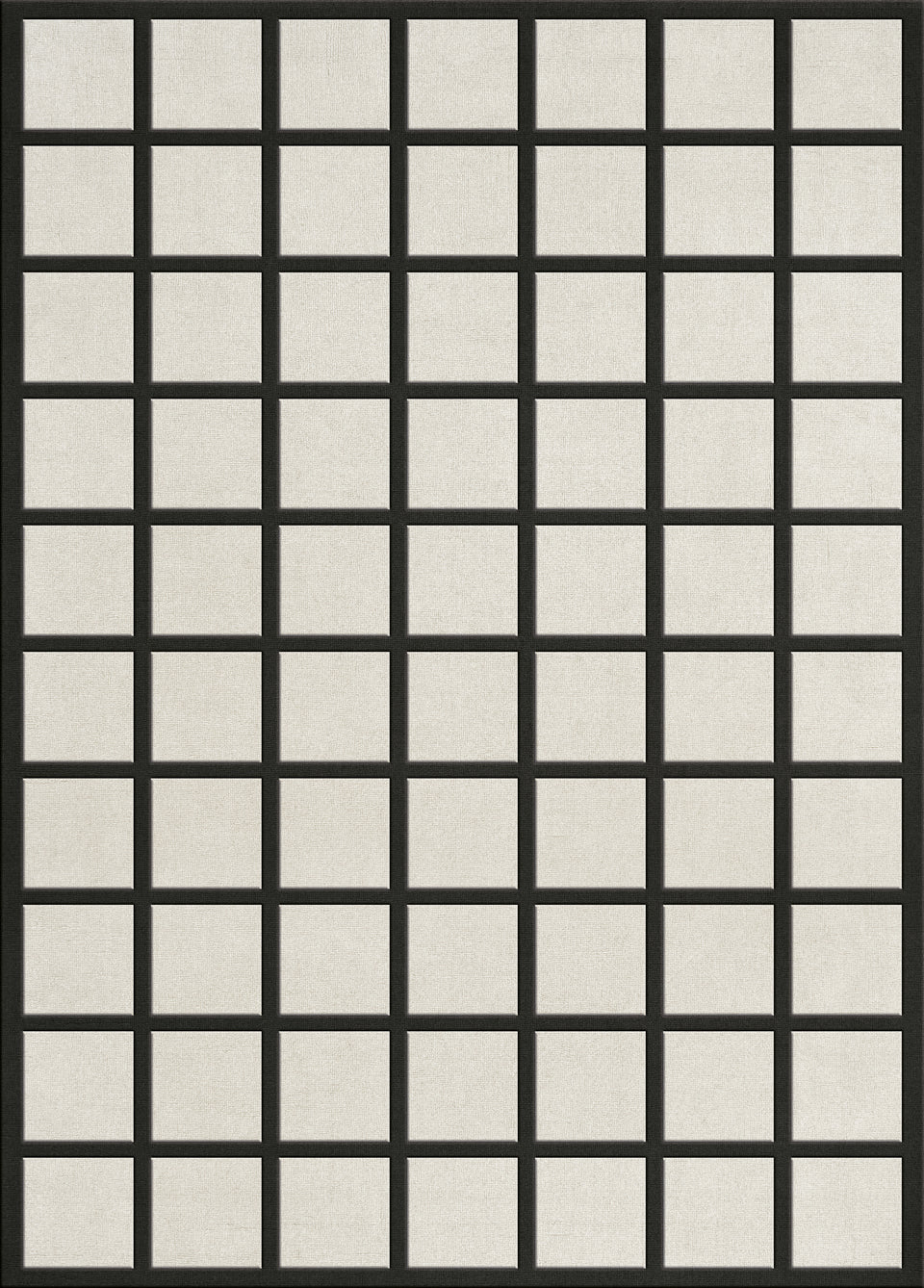 Layered Avenue Checked Bone White hand-woven wool rug with black and white geometric pattern - retro modern design