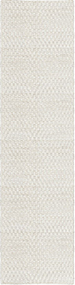 Tapis jute et laine écru Layered Barley Bone White, passage, vue de dessus