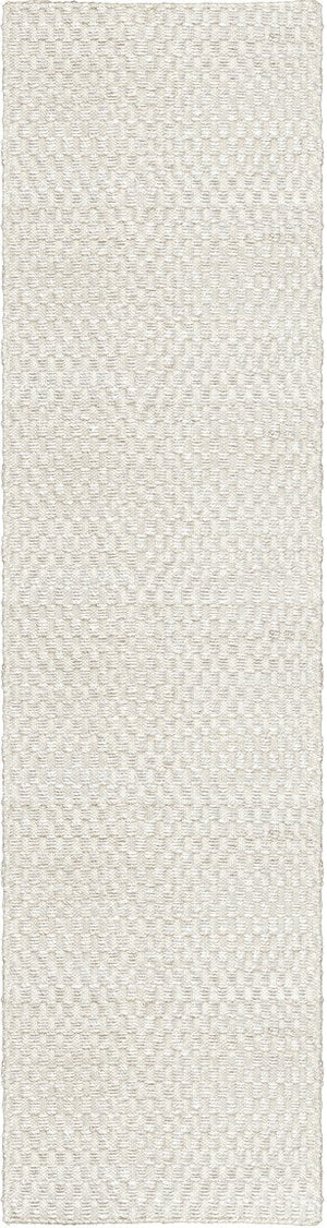 Tapis jute et laine écru Layered Barley Bone White, passage, vue de dessus