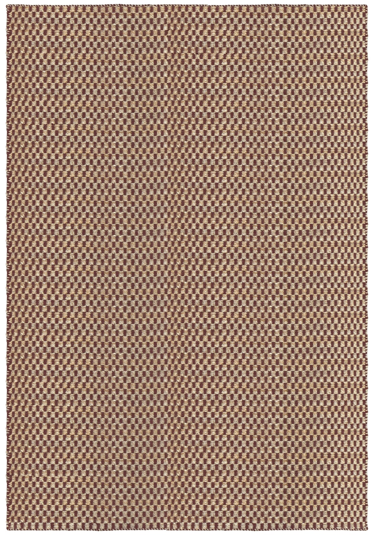 Tapis jute bordeaux Layered Barley Burgundy, vue de dessus