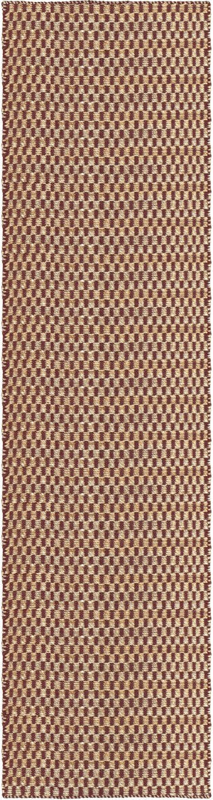 Tapis jute bordeaux Layered Barley Burgundy, passage, vue de dessus