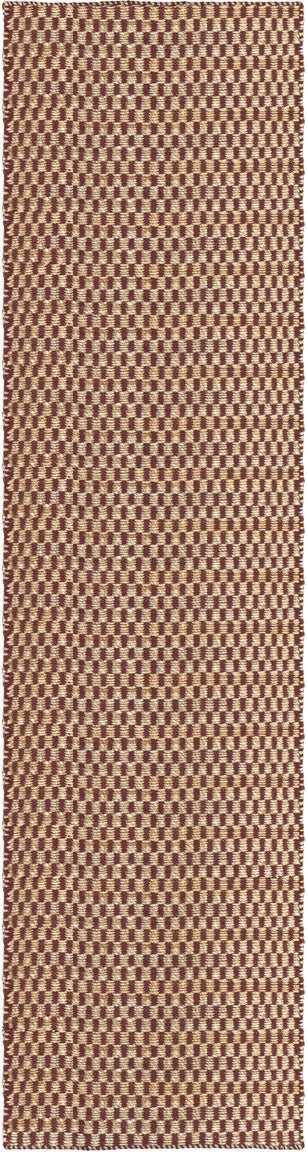 Tapis jute bordeaux Layered Barley Burgundy, passage, vue de dessus