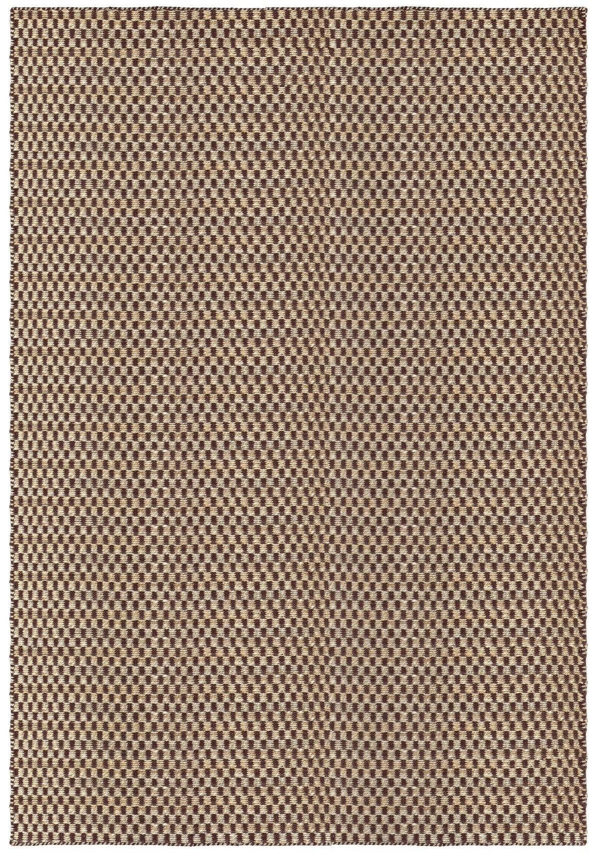 Tapis jute et laine marron Layered Barley Chestnut, vue de dessus