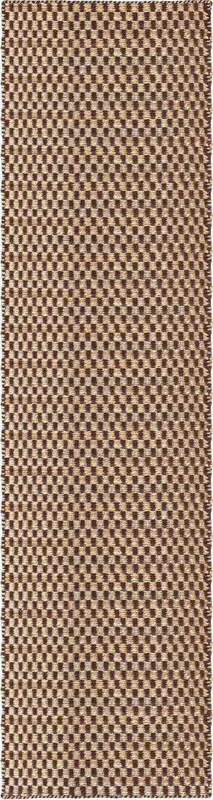 Tapis jute et laine marron Layered Barley Chestnut, passage, vue de dessus