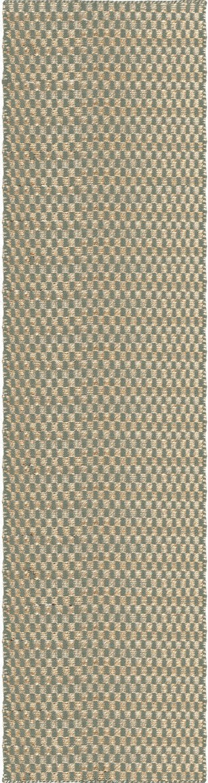 Tapis jute et laine sauge Layered Barley Sage, passage, vue de dessus