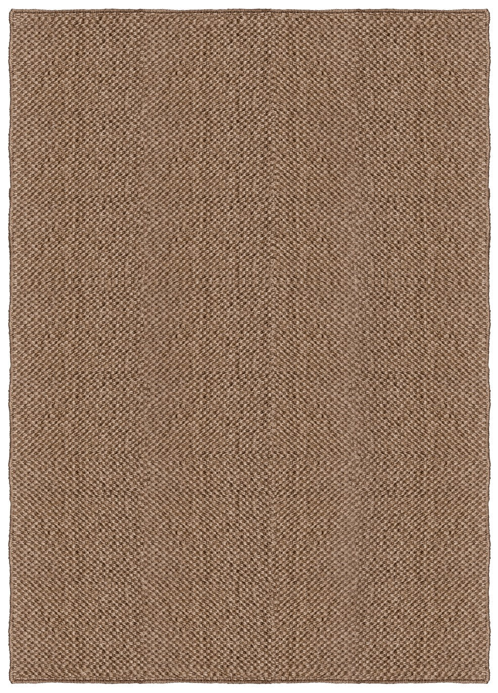 Tapis sisal marron Layered Basket Weave Brown, vue de dessus