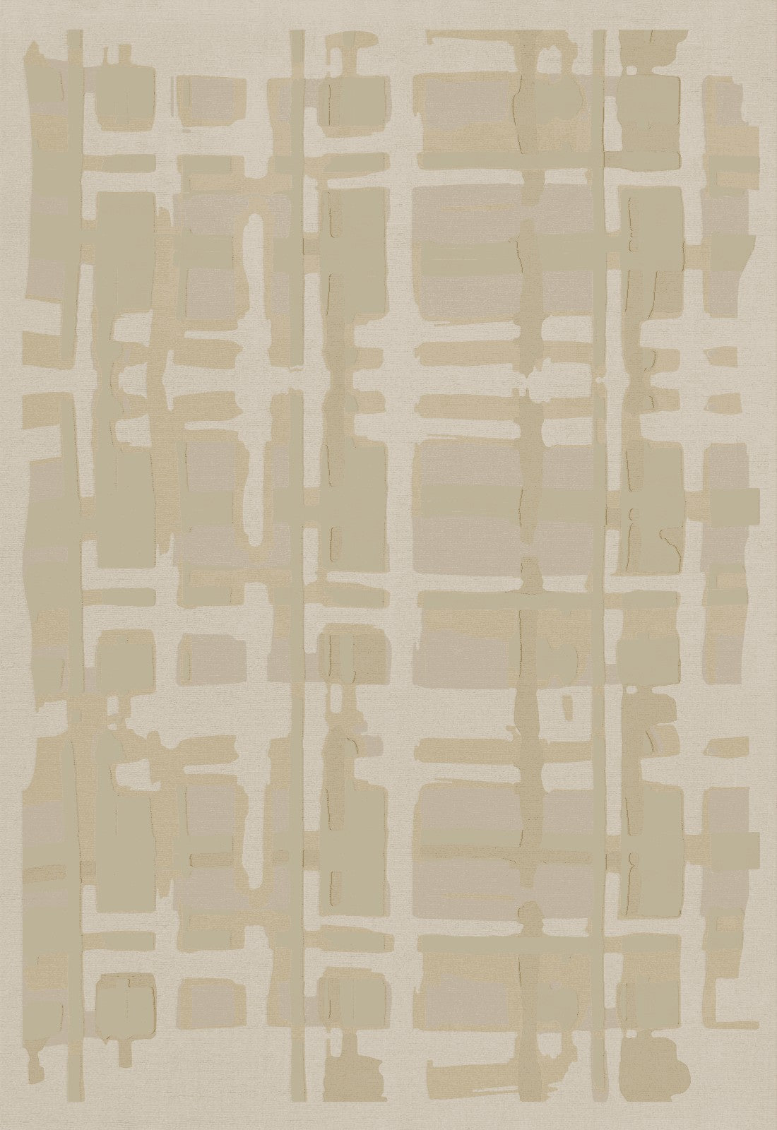 Tapis laine écru Layered Collina Strada Plaid Haze, vue de dessus