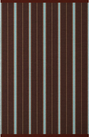 Tapis rayé brun Layered Racer Stripe Betty Brown, vue de dessus