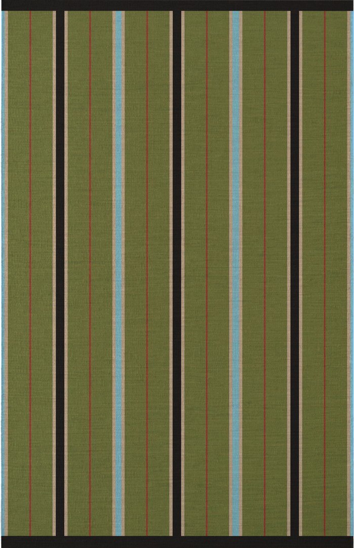 Tapis rayé vert Layered Racer Stripe Cooper Green, vue de dessus