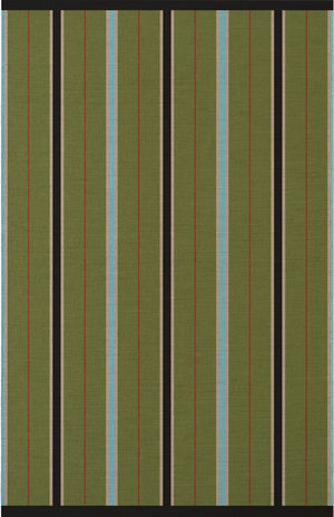 Tapis rayé vert Layered Racer Stripe Cooper Green, vue de dessus