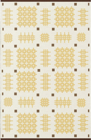 Tapis jaune Layered Tom Morris Ryg Dandelion, vue de dessus