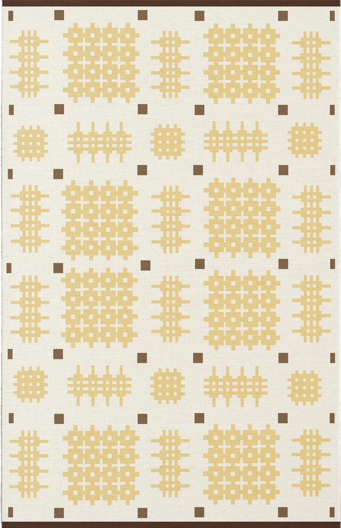 Tapis jaune Layered Tom Morris Ryg Dandelion, vue de dessus