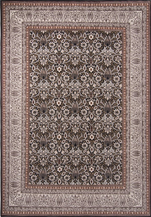 Tapis Morris & Co Borage Grey gris pierre, ivoire et ocre, vue de dessus