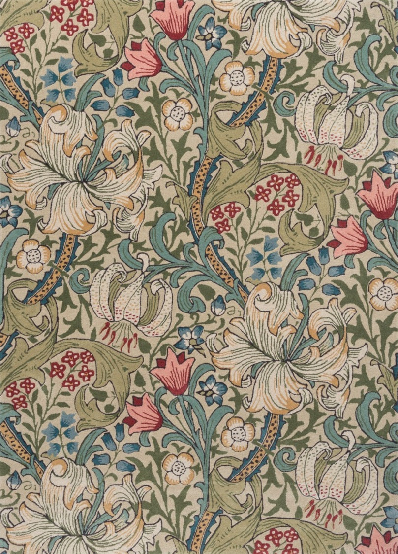 Morris & Co Golden Lily Green Red 130107