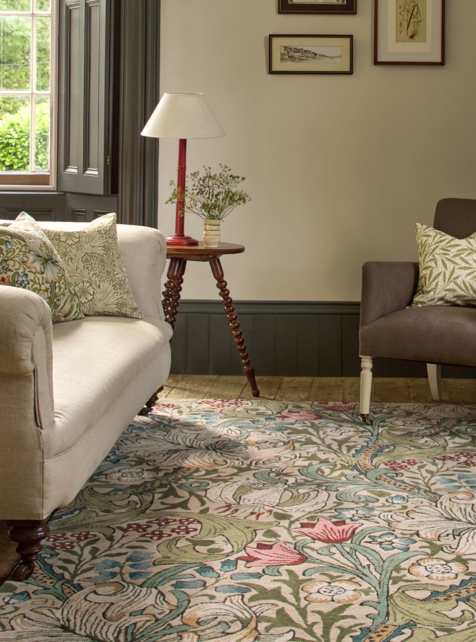 Morris & Co Golden Lily Green Red 130107