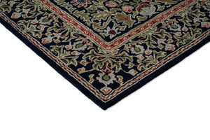 Tapis Morris & Co Wilton Weave Indigo, détail de l'angle et du poil