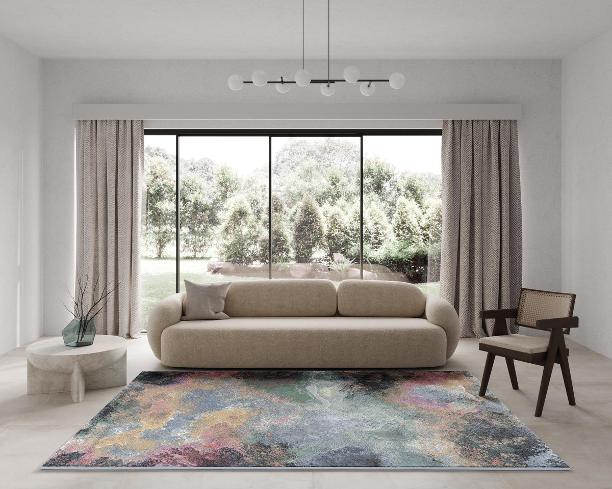 Tapis multicolore pastel Tapison Home Torino, dans un intérieur