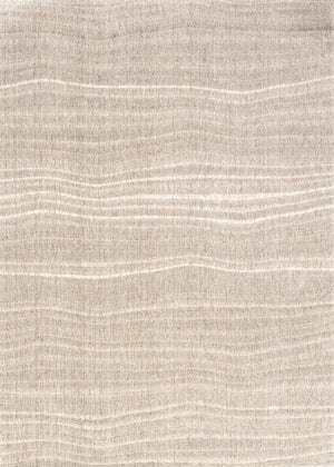 Tapis Acsento Duna Linen beige lin à fines lignes ondulées, vue de dessus