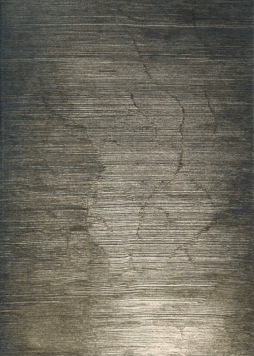 Tapis Acsento Moonshadow Green vert gris à fines lignes horizontales, vue de dessus