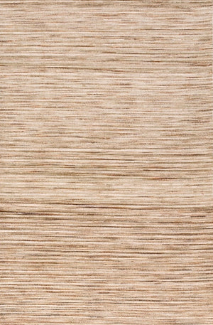 Tapis Acsento Origin Beige beige à fines rayures sable et caramel, vue de dessus