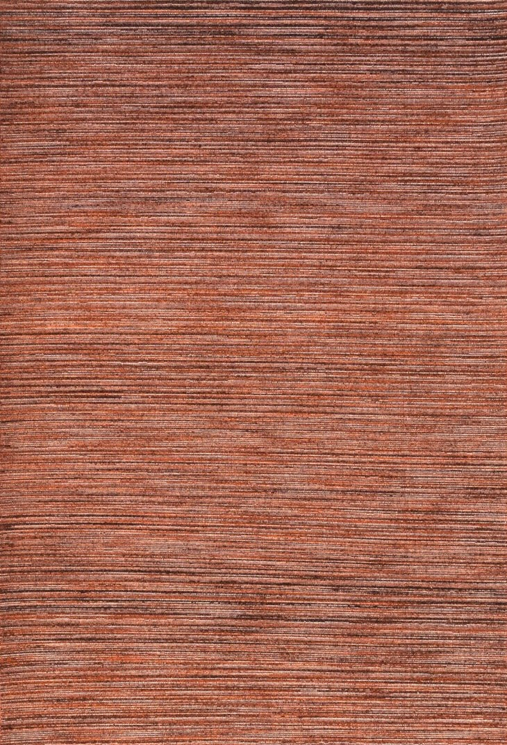 Tapis Acsento Origin Brick terracotta à rayures rouge brique et brunes, vue de dessus
