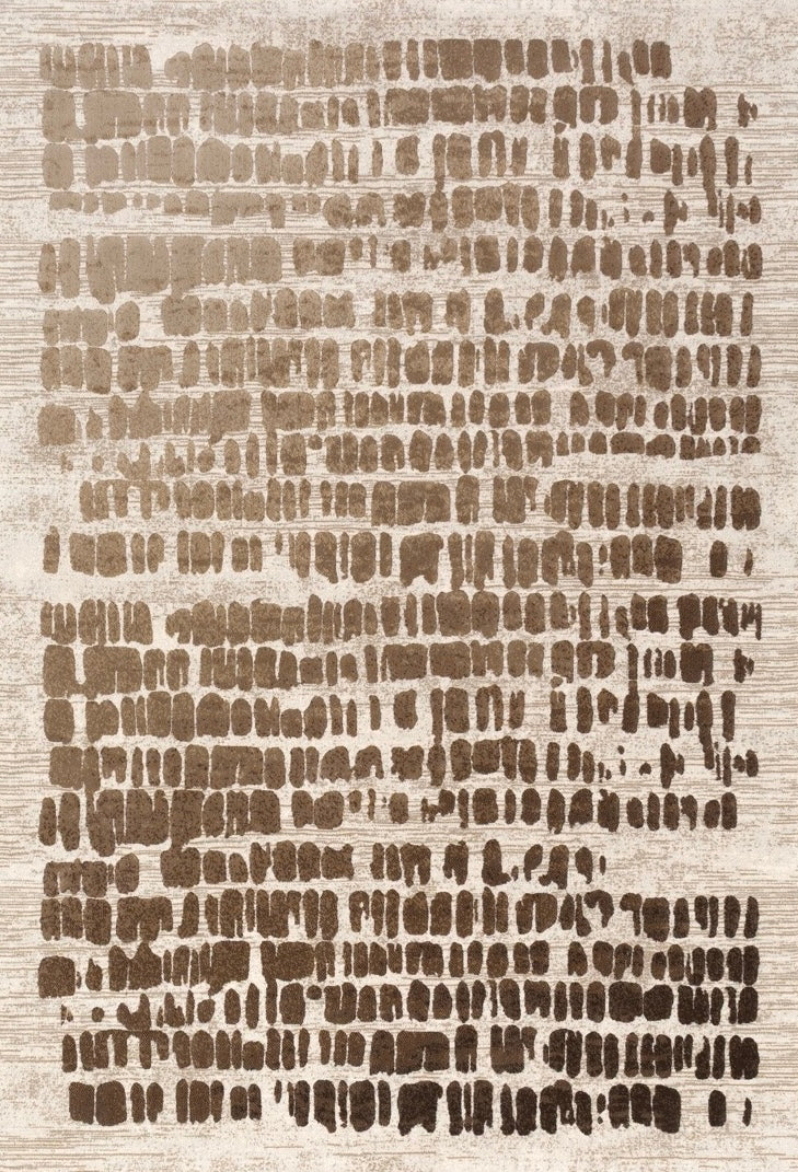 Tapis Acsento Papyrus Beige beige aux rangées de touches brunes, vue de dessus